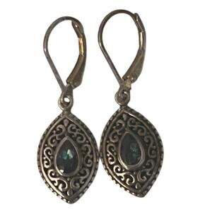 Annika Witt Sterling Silver Teardrop Crystal Drop Dangle Earrings